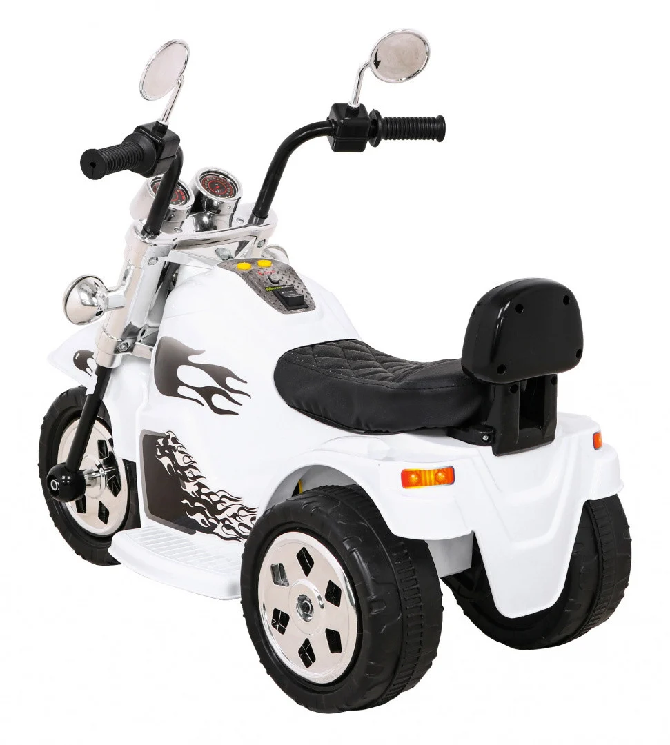 Bijeli motocikl Hot Chopper, bijela motor na akumulator_5