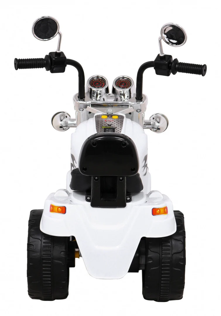 Bijeli motocikl Hot Chopper, bijela motor na akumulator_6