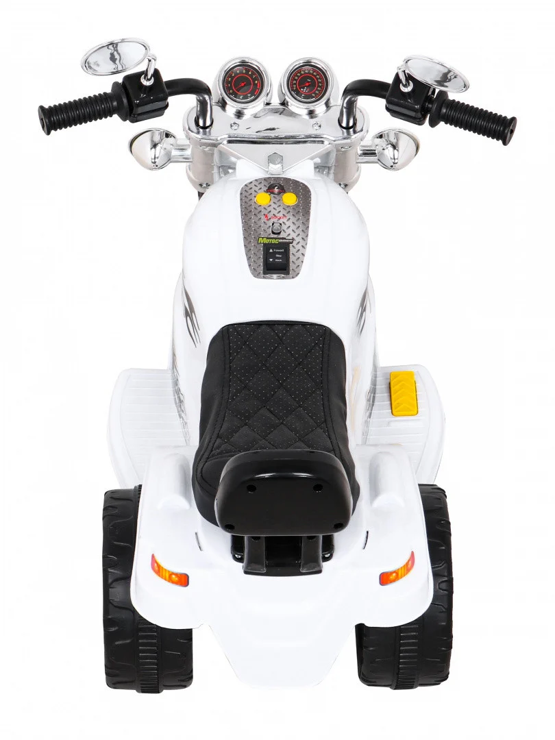Bijeli motocikl Hot Chopper, bijela motor na akumulator_7