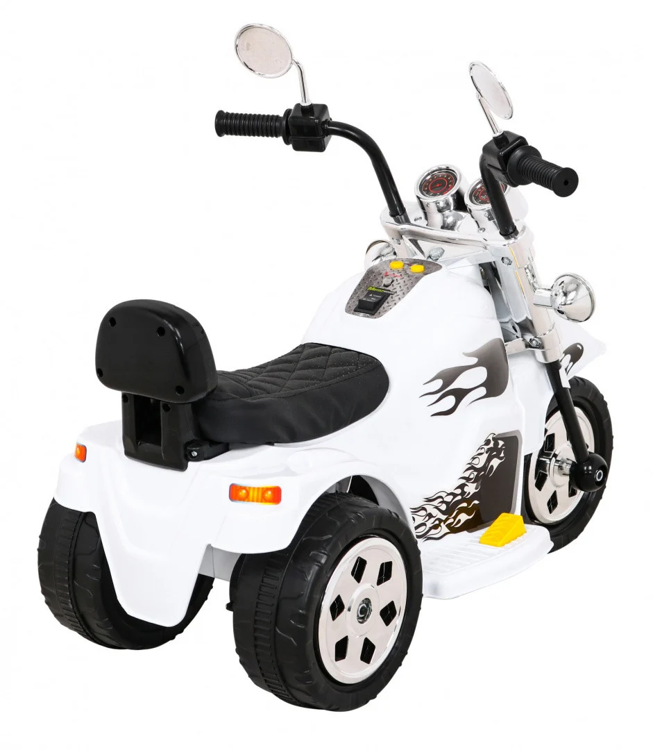 Bijeli motocikl Hot Chopper, bijela motor na akumulator_9