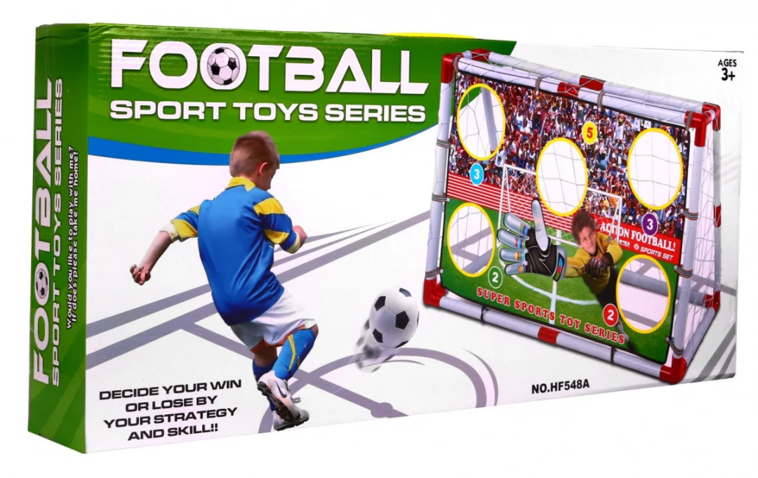 Bijeli nogometni gol s podlogom i dodacima 120 × 80 cm_5