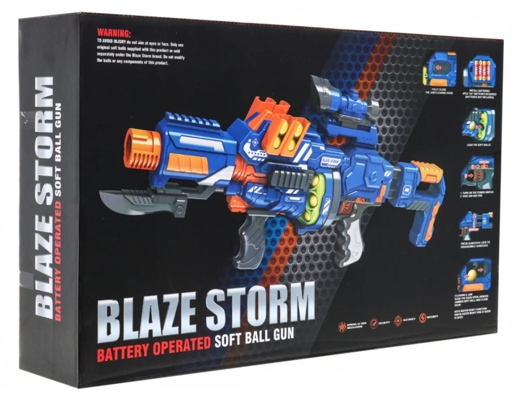 Blaze Storm električna puška 14+ 12 pjenastih kuglica nišan i bajunet_4