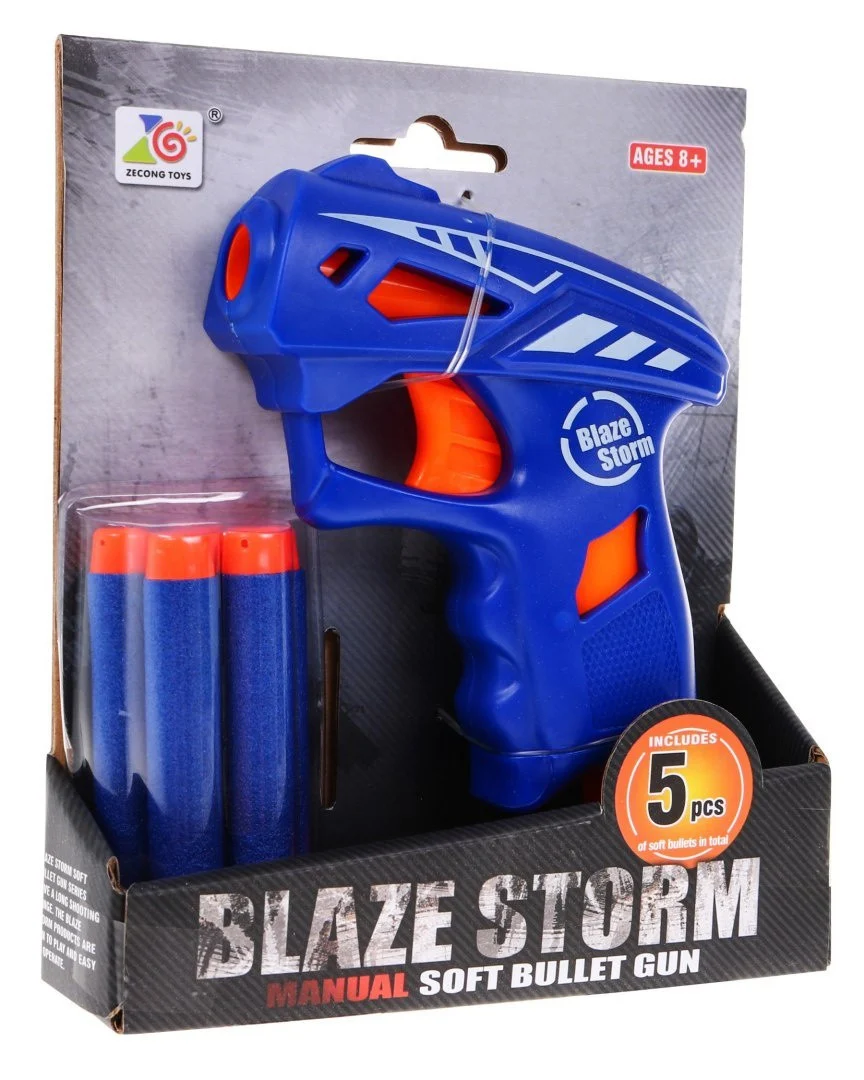 Blaze Storm plavi opružni pištolj 6+ pjenasti metci_1