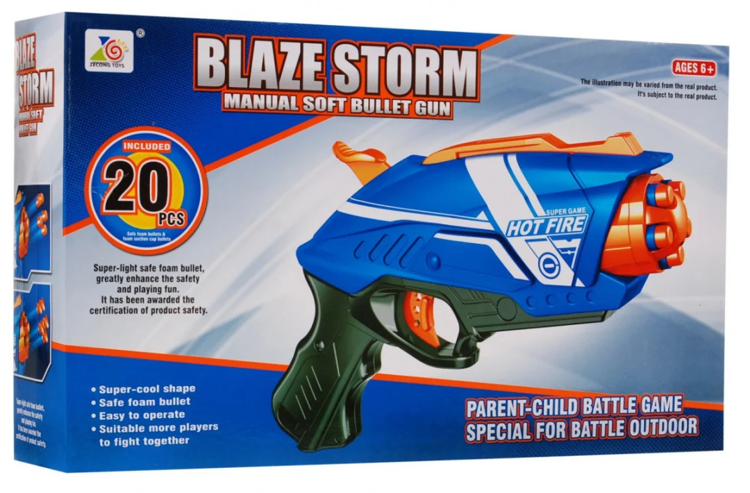 Blaze Storm ručni opružni pištolj 6+ 20 pjenastih metaka_5