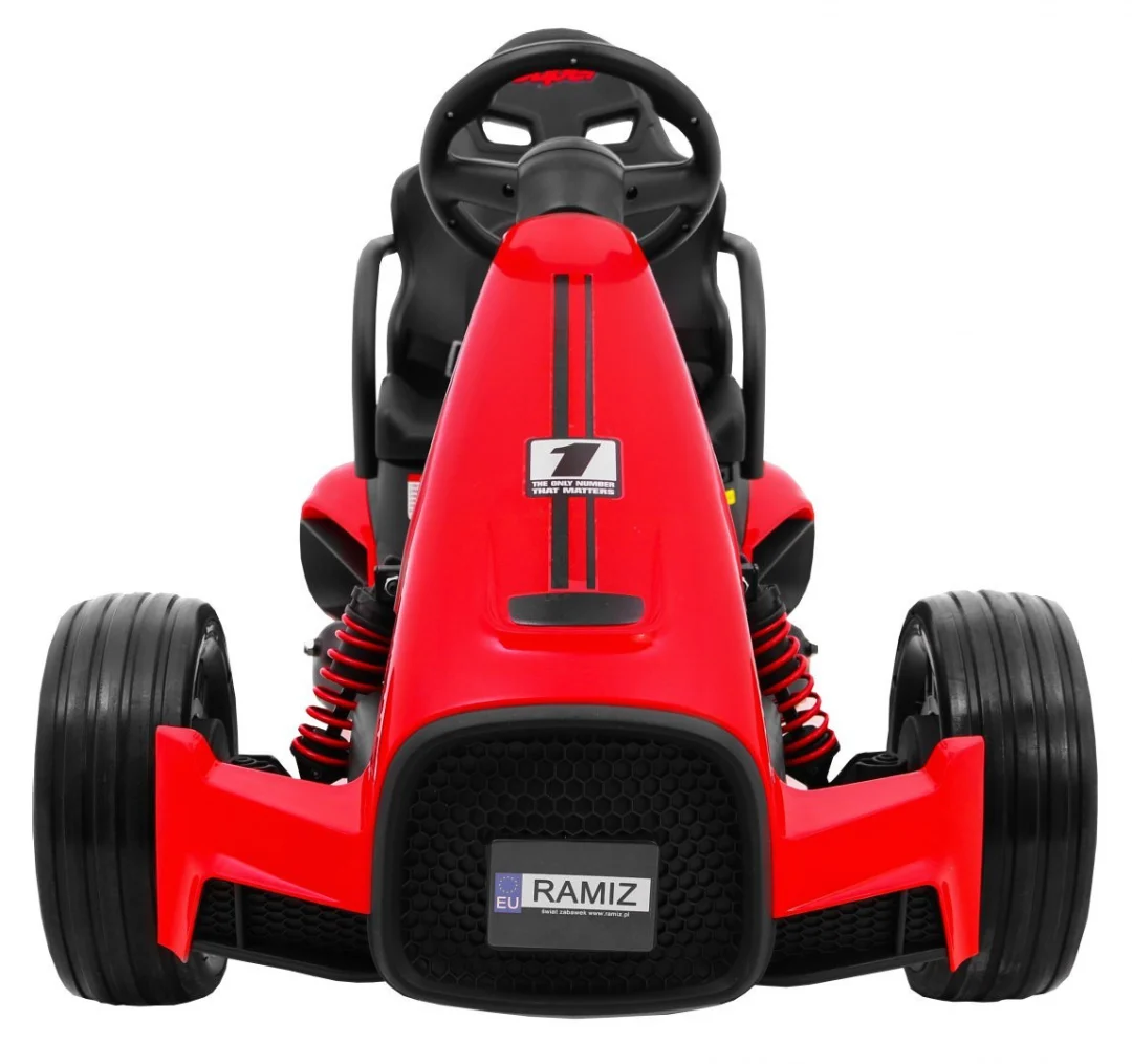 Bolid XR-1 Dječji Go-Kart na baterije, crveni + podesivi volan + konturirano sjedalo, crvena_3
