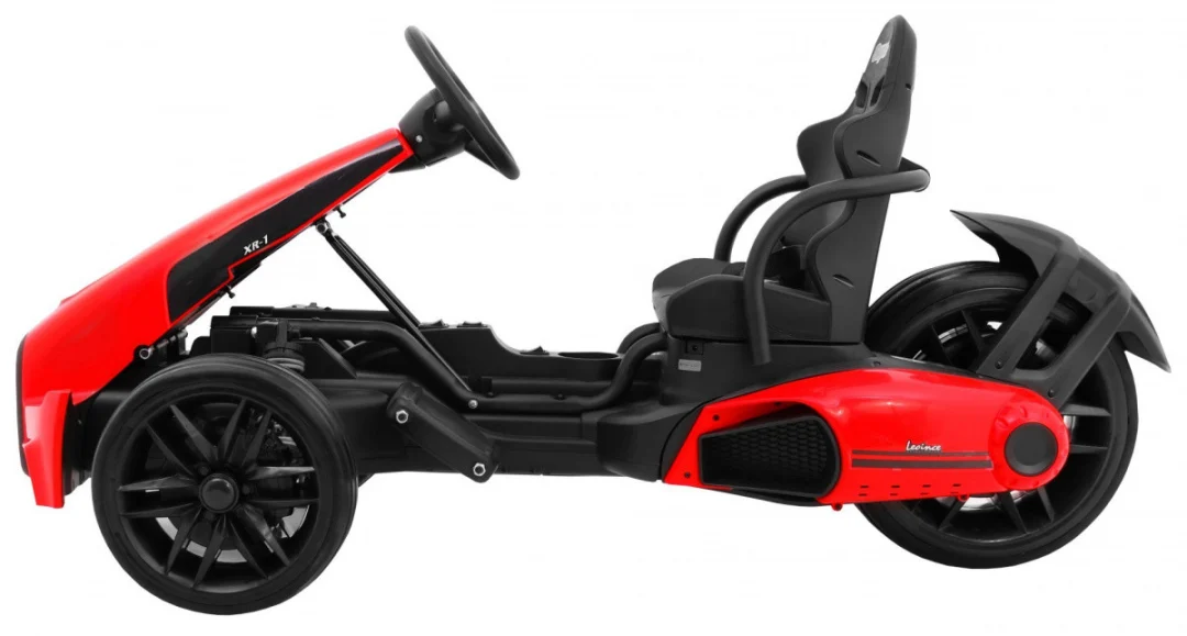 Bolid XR-1 Dječji Go-Kart na baterije, crveni + podesivi volan + konturirano sjedalo, crvena_4