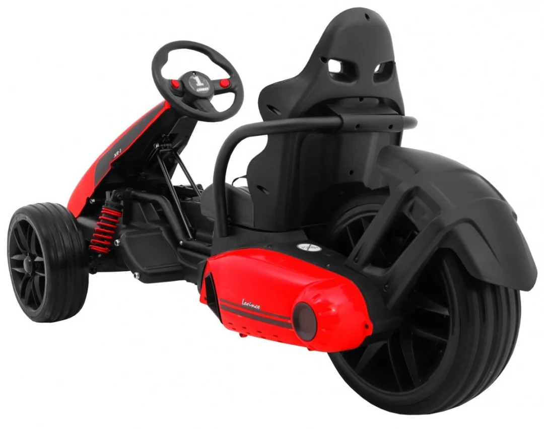 Bolid XR-1 Dječji Go-Kart na baterije, crveni + podesivi volan + konturirano sjedalo, crvena_5