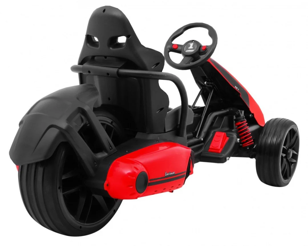 Bolid XR-1 Dječji Go-Kart na baterije, crveni + podesivi volan + konturirano sjedalo, crvena_8