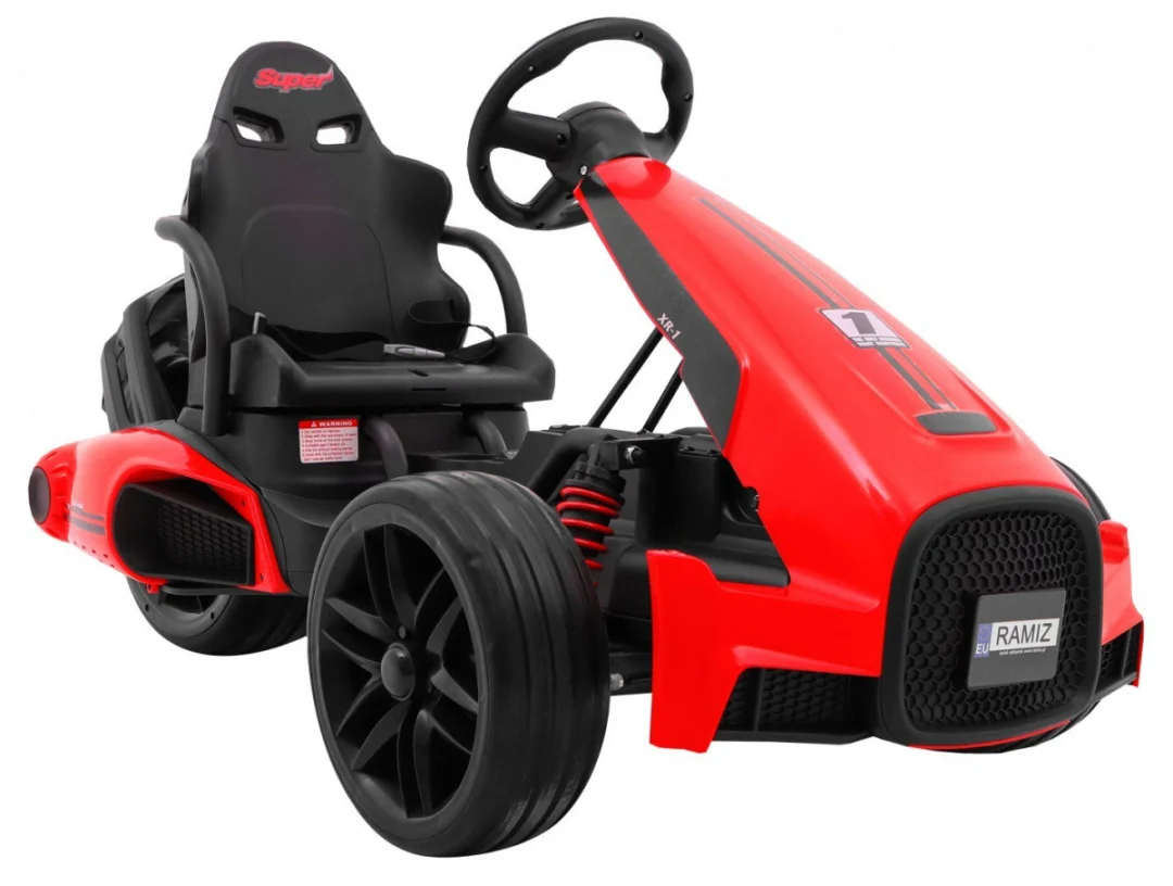 Bolid XR-1 Dječji Go-Kart na baterije, crveni + podesivi volan + konturirano sjedalo, crvena_9