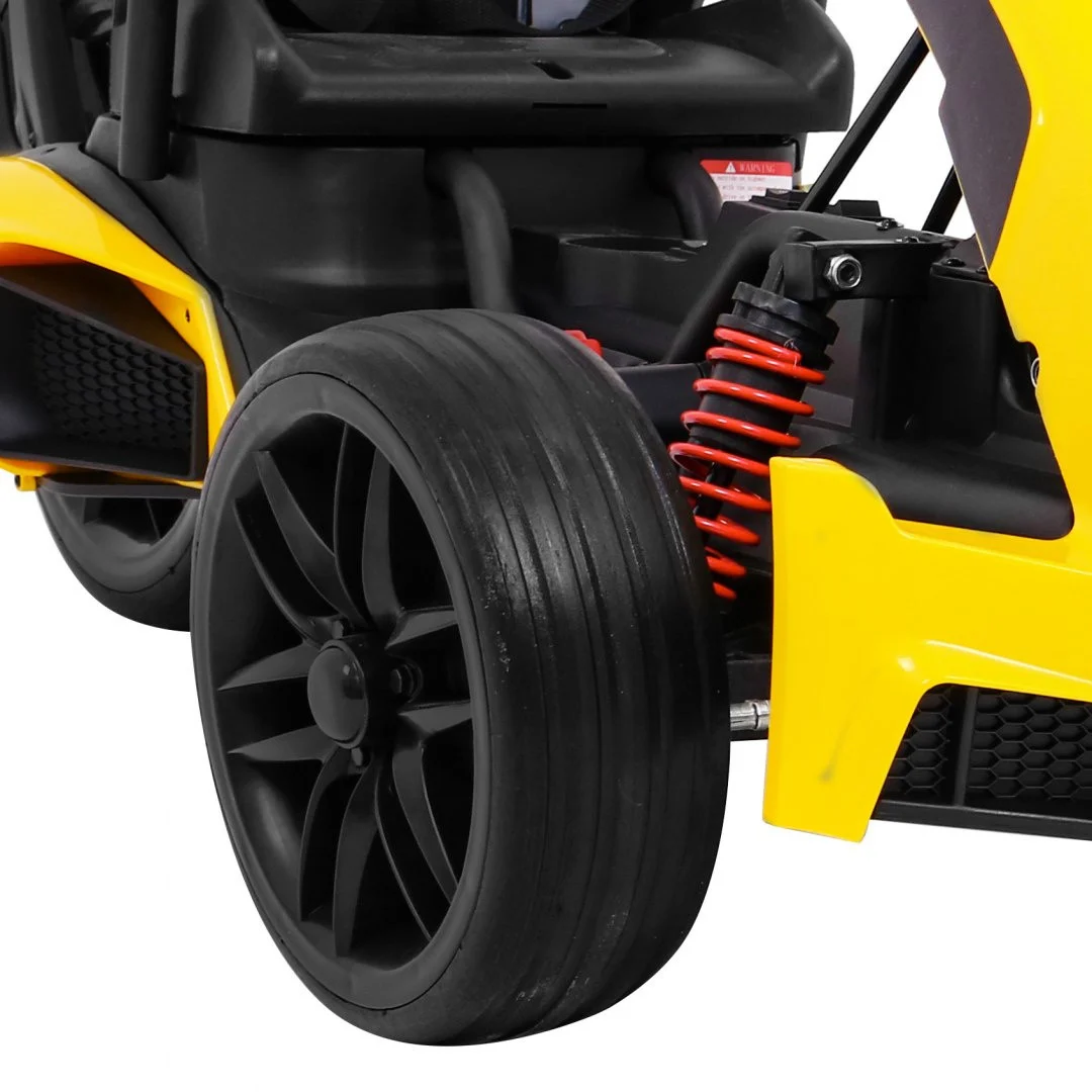 Bolid XR-1 Dječji Go-Kart na baterije, žuti + podesivi volan + konturirano sjedalo, žuta_15