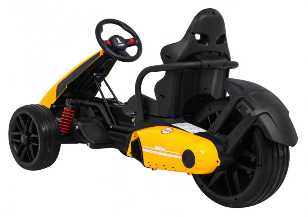 Bolid XR-1 Dječji Go-Kart na baterije, žuti + podesivi volan + konturirano sjedalo, žuta_5