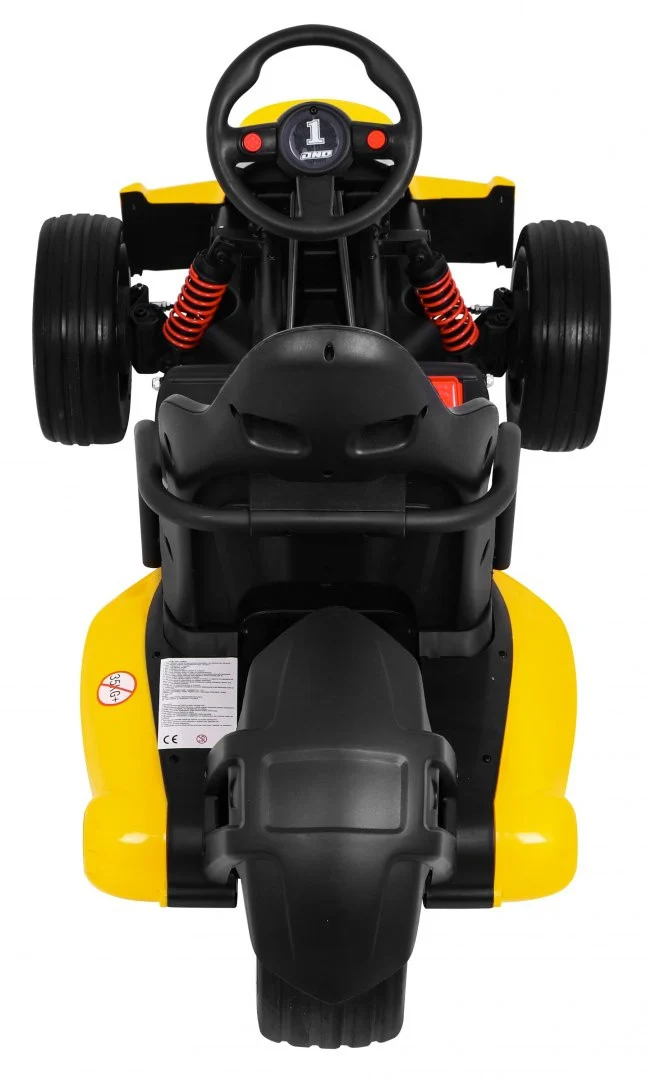 Bolid XR-1 Dječji Go-Kart na baterije, žuti + podesivi volan + konturirano sjedalo, žuta_7