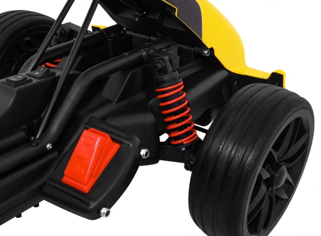 Bolid XR-1 Dječji Go-Kart na baterije, žuti + podesivi volan + konturirano sjedalo, žuta_9