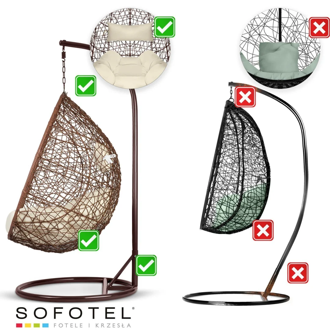 Brava smeđa viseća vrtna stolica + bež Sofotel jastuci_14