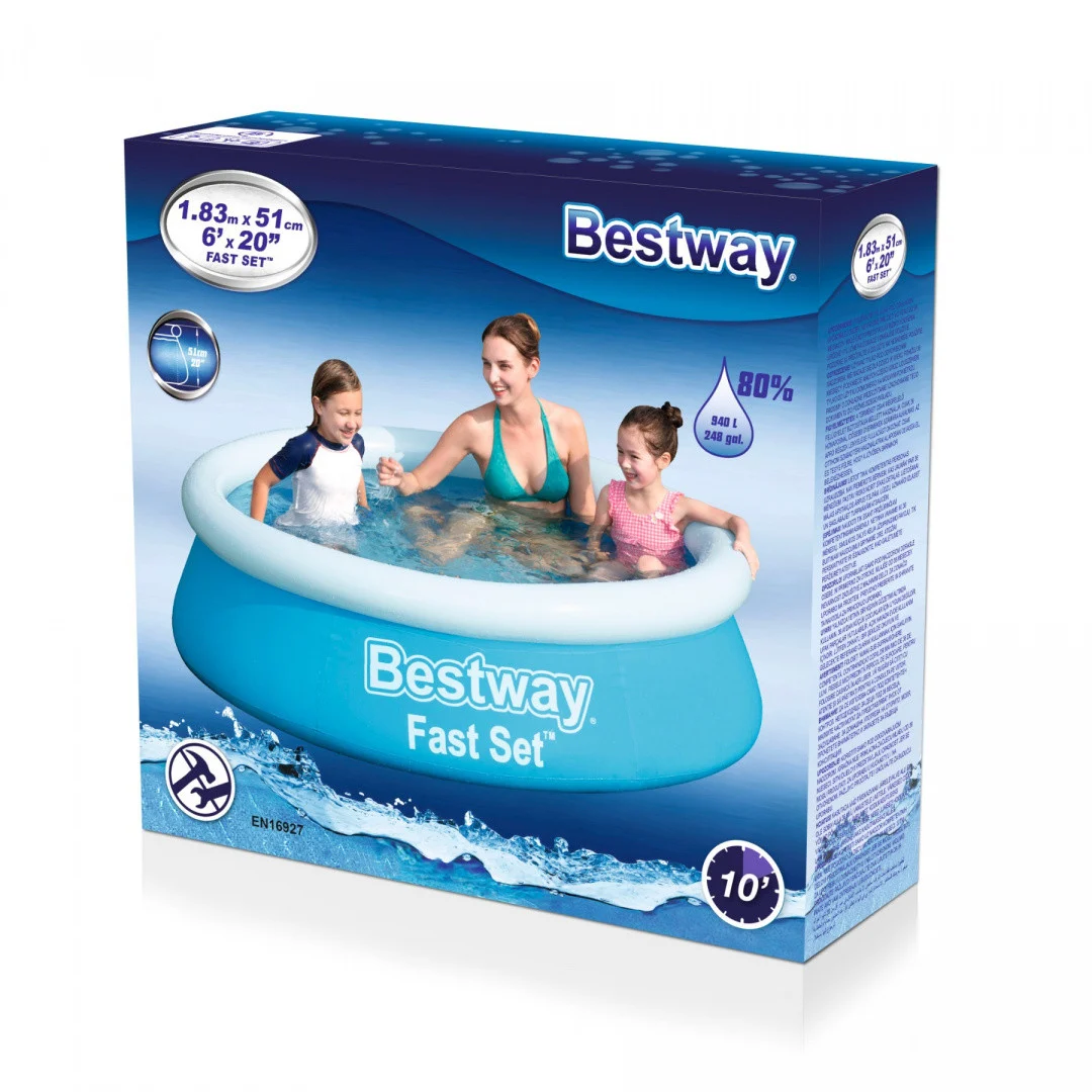Brzosušeći prošireni bazen BESTWAY 183x51 6FT + zakrpa za popravak_7