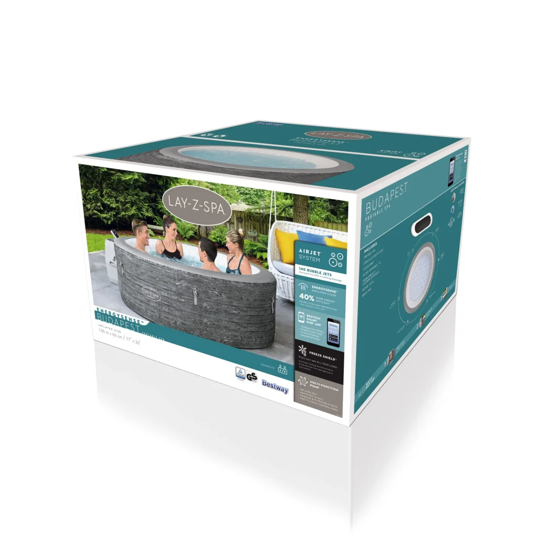 Budapest EnergySense AirJet Lay-Z-Spa BESTWAY vrtni jacuzzi za 6 osoba + pumpa + energetski_5