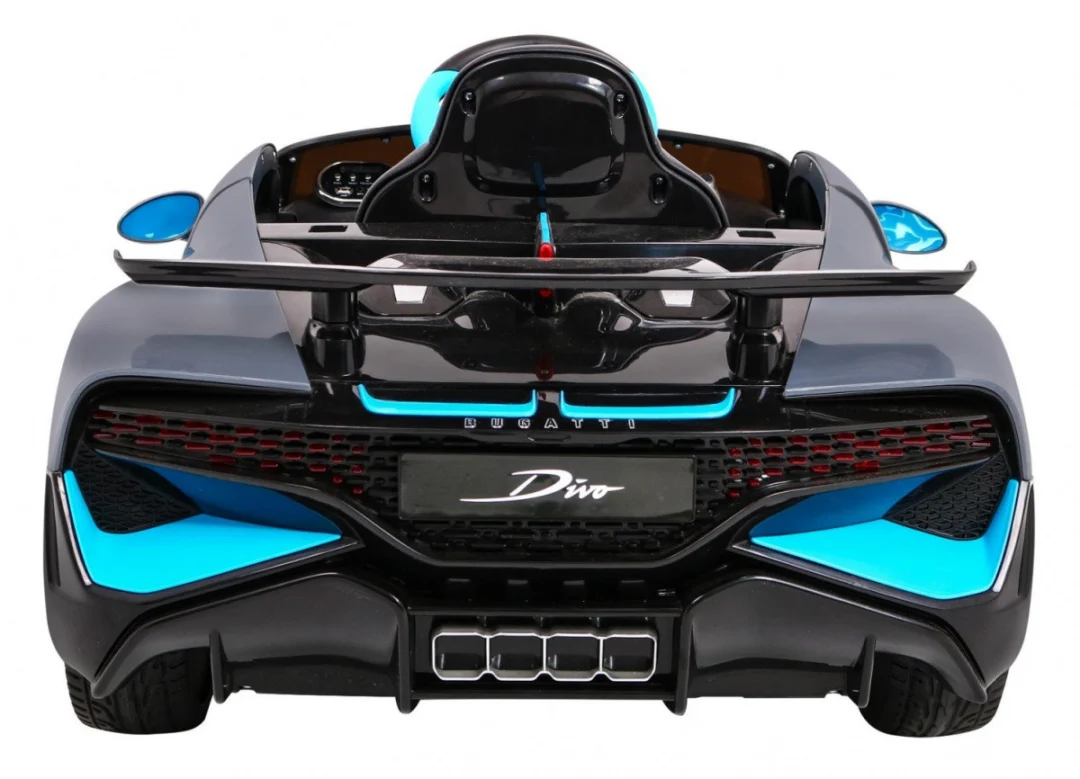 Bugatti Divo Dječji automobil na baterije, sivi + daljinski upravljač + EVA + spori start, crna_6