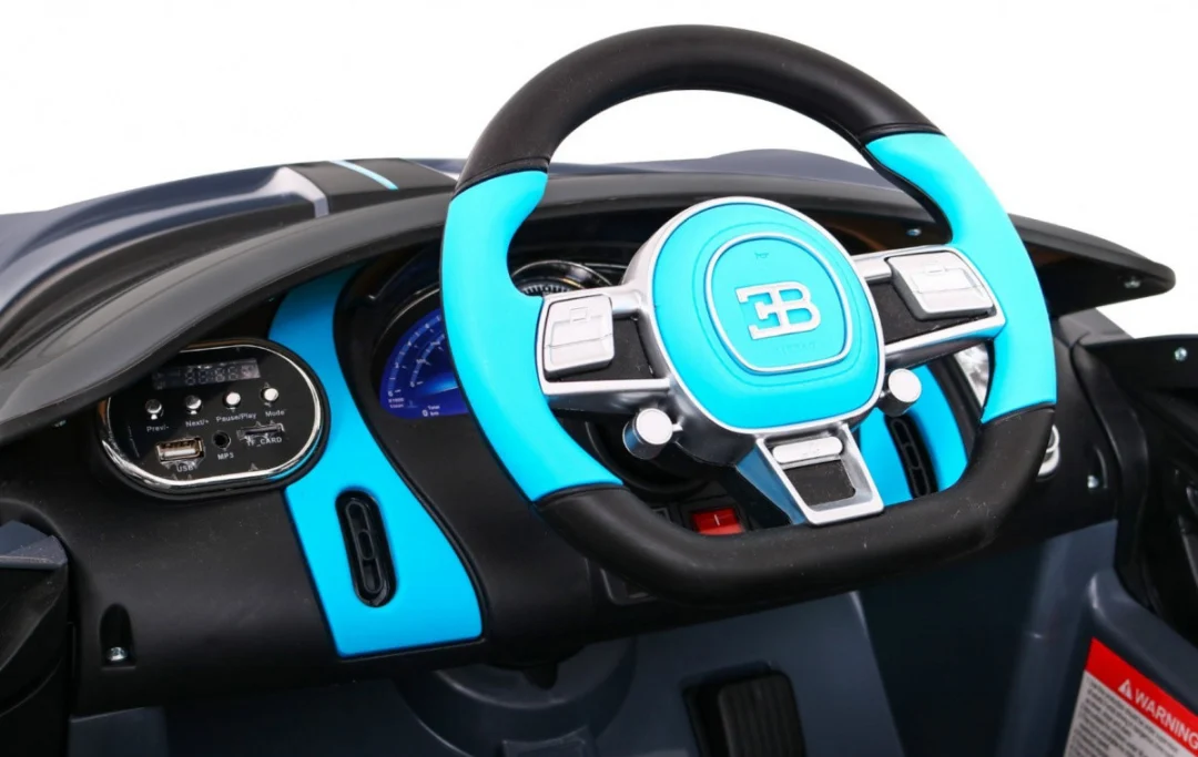Bugatti Divo Dječji automobil na baterije, sivi + daljinski upravljač + EVA + spori start, crna_7