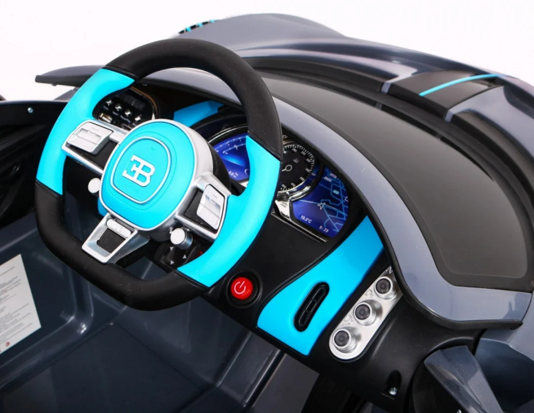 Bugatti Divo Dječji automobil na baterije, sivi + daljinski upravljač + EVA + spori start, crna_8
