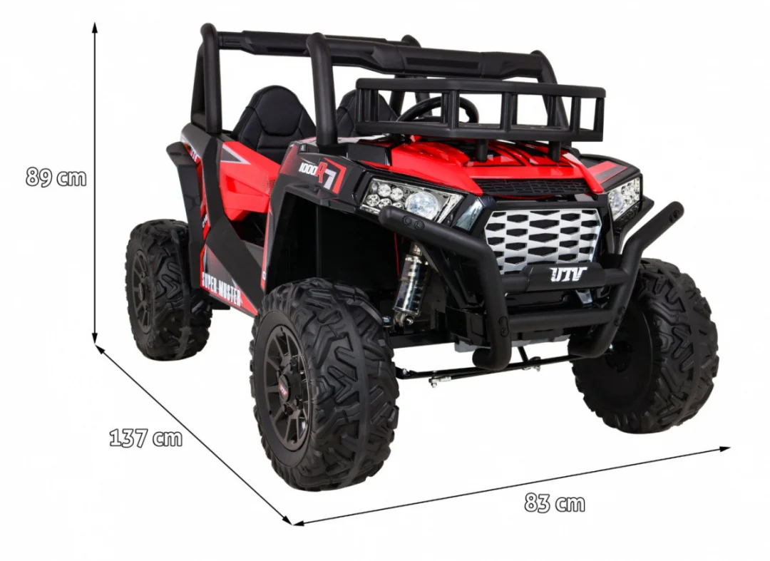 Buggy UTV Off-Road za djecu crveni + daljinski upravljač + nosač za prtljagu + spori start, crvena_2