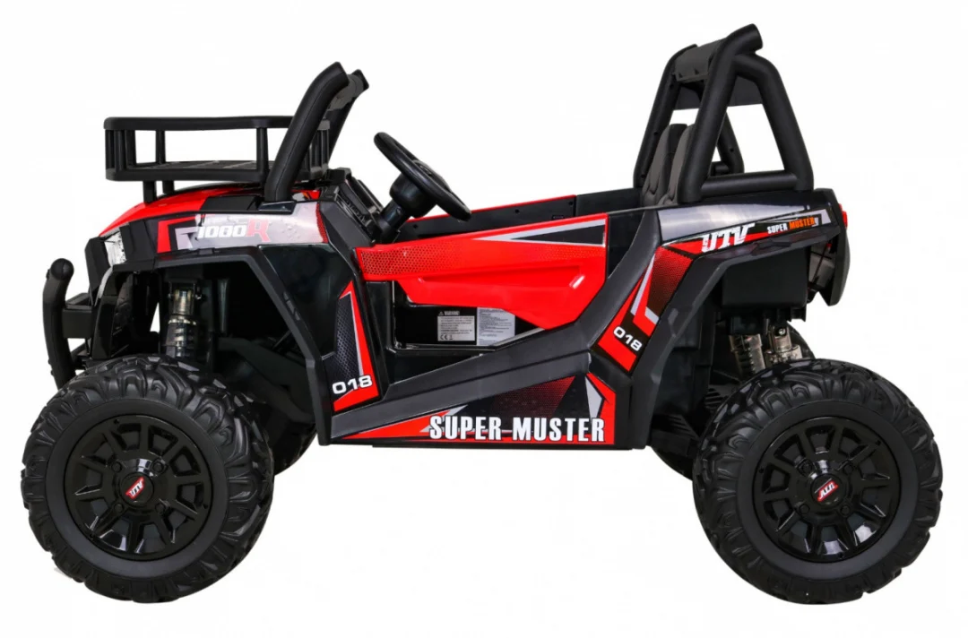 Buggy UTV Off-Road za djecu crveni + daljinski upravljač + nosač za prtljagu + spori start, crvena_4