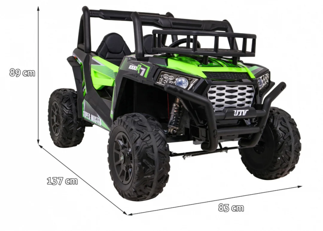 Buggy UTV Off-Road za djecu zeleni + daljinski upravljač + nosač za prtljagu + spori start, zelena_2