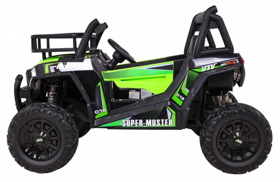 Buggy UTV Off-Road za djecu zeleni + daljinski upravljač + nosač za prtljagu + spori start, zelena_4