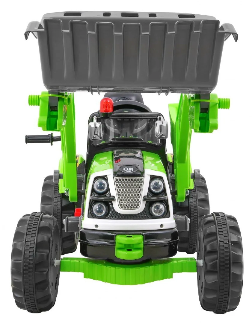 Buldožer-traktor na akumulator zeleni auto na akumulator_3