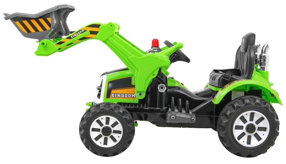 Buldožer-traktor na akumulator zeleni auto na akumulator_4
