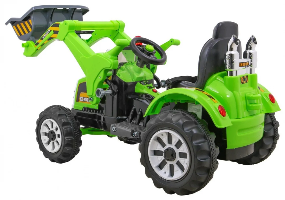 Buldožer-traktor na akumulator zeleni auto na akumulator_6