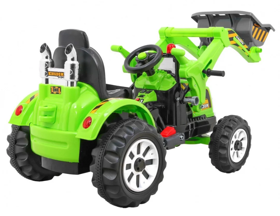Buldožer-traktor na akumulator zeleni auto na akumulator_8