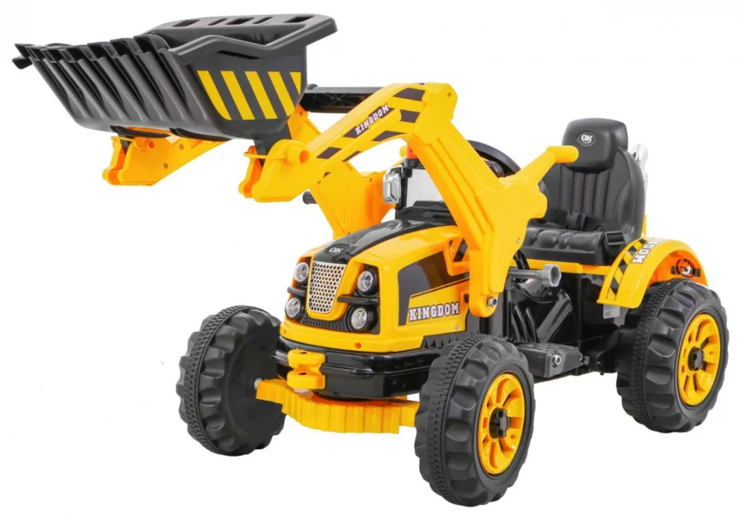 Buldožer-traktor na akumulator žuti auto na akumulator_1