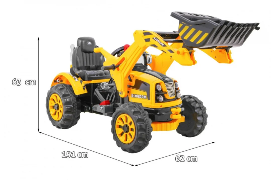 Buldožer-traktor na akumulator žuti auto na akumulator_2