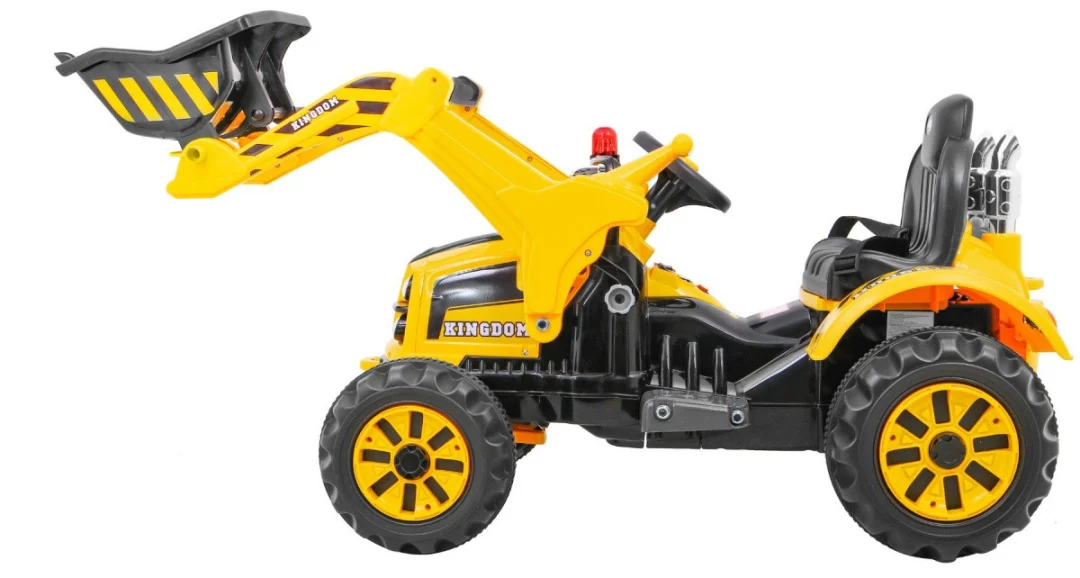 Buldožer-traktor na akumulator žuti auto na akumulator_4