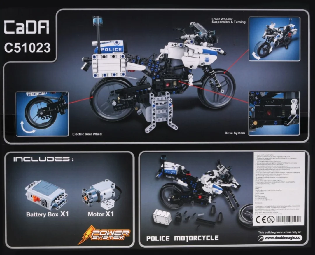 CaDA policijski motocikl R/C 539 dijelova 6+_10