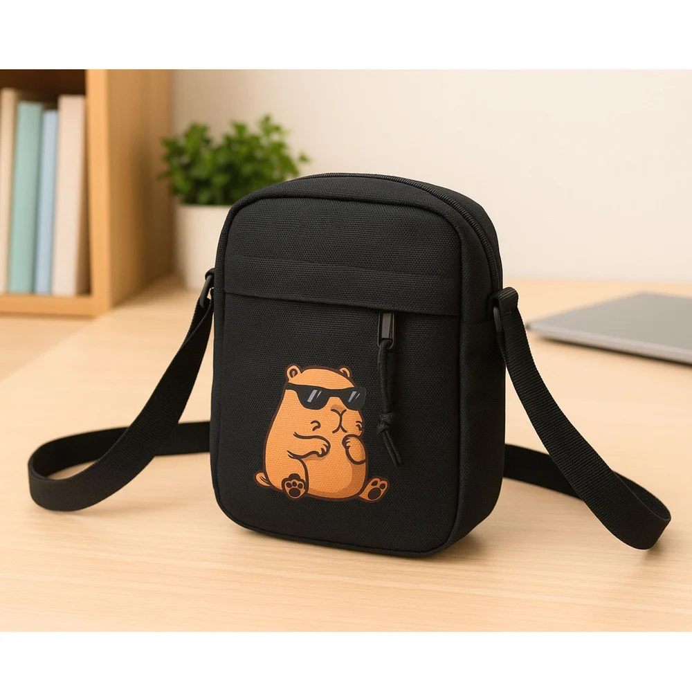 Capybara torba za rame s podesivim remenom, crna, 19,5 x 14 cm_4