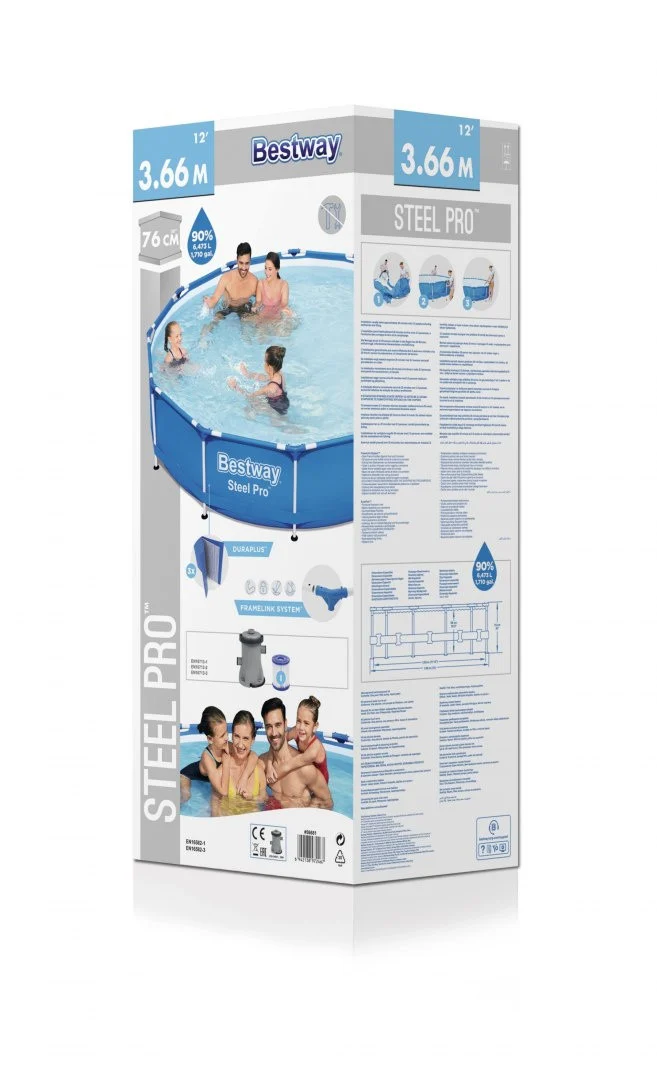 Čelični Pro Frame bazen 366x76 okrugli BESTWAY 3u1 + filter pumpe_7