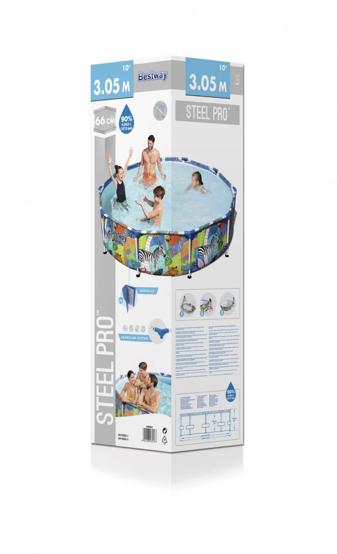 Čelični Pro Frame bazen za djecu Animal World BESTWAY 305x66cm 10ft_9