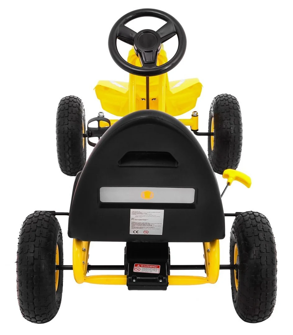 Champion pedalni go-kart za djecu 3+ žuti + napuhane gume + podesivo sjedalo + ručna kočnica_8