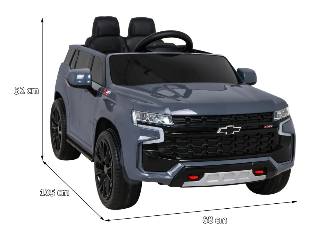 Chevrolet Tahoe električni automobil za djecu sivi + daljinski upravljač + EVA + MP3 radio + LED, crna_2