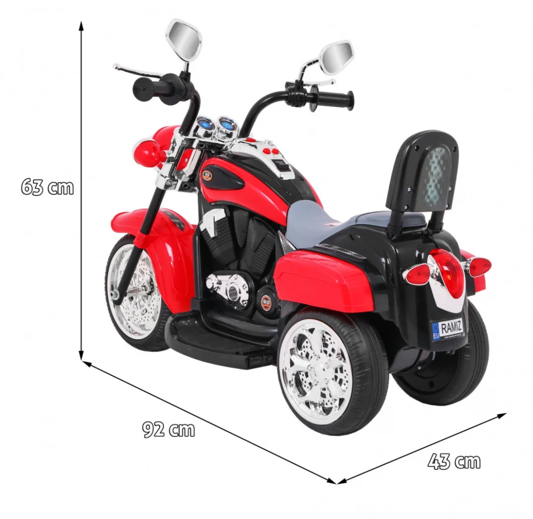 Chopper NightBike motocikl na akumulator, crveni motor na akumulator_2