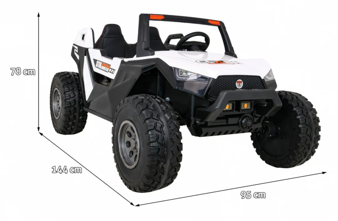 Clash Buggy na baterije za 2 djece bijela + daljinski upravljač + 4x4 pogon + podešavanje sjedala +_2