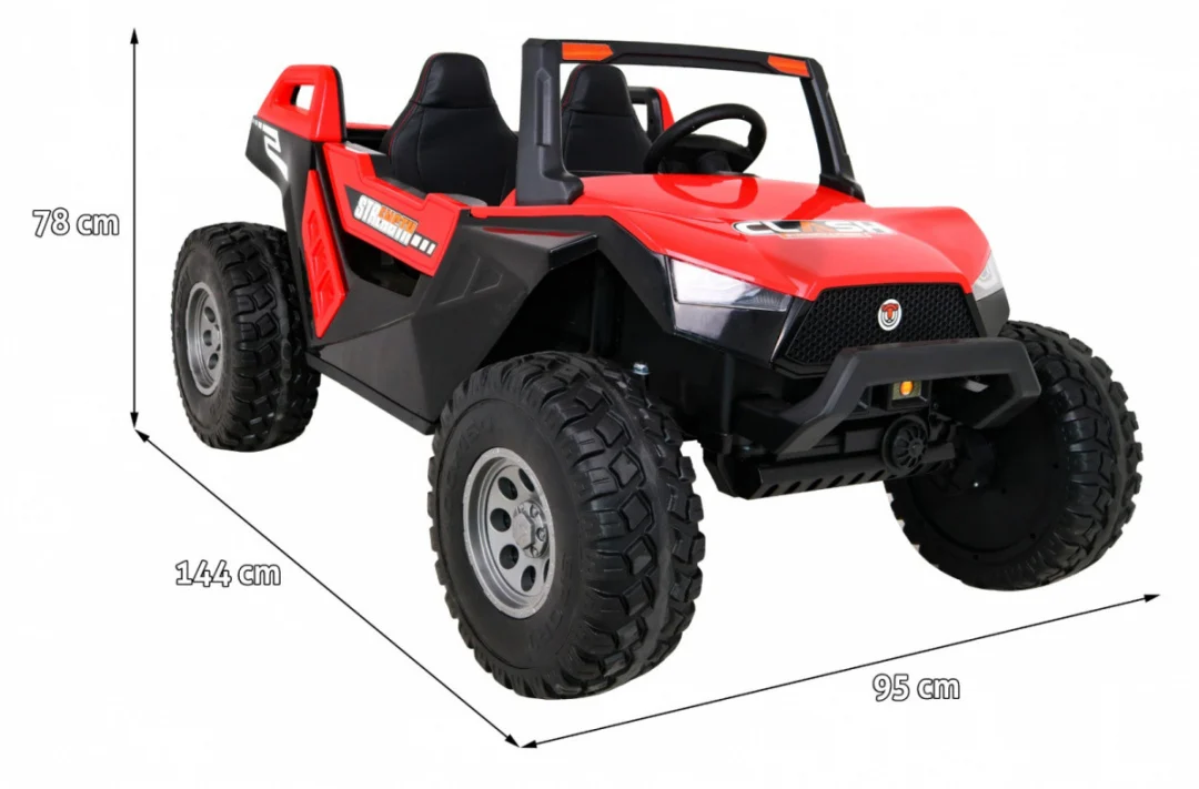 Clash Buggy na baterije za 2 djece crveni + daljinski upravljač + 4x4 pogon + podešavanje, crvena_2