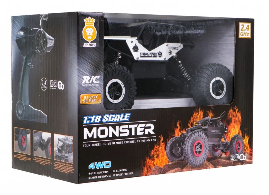 Crawler Monster za djecu 6, model na daljinsko upravljanje, srebrni, 1:18, ekstremna vožnja_8
