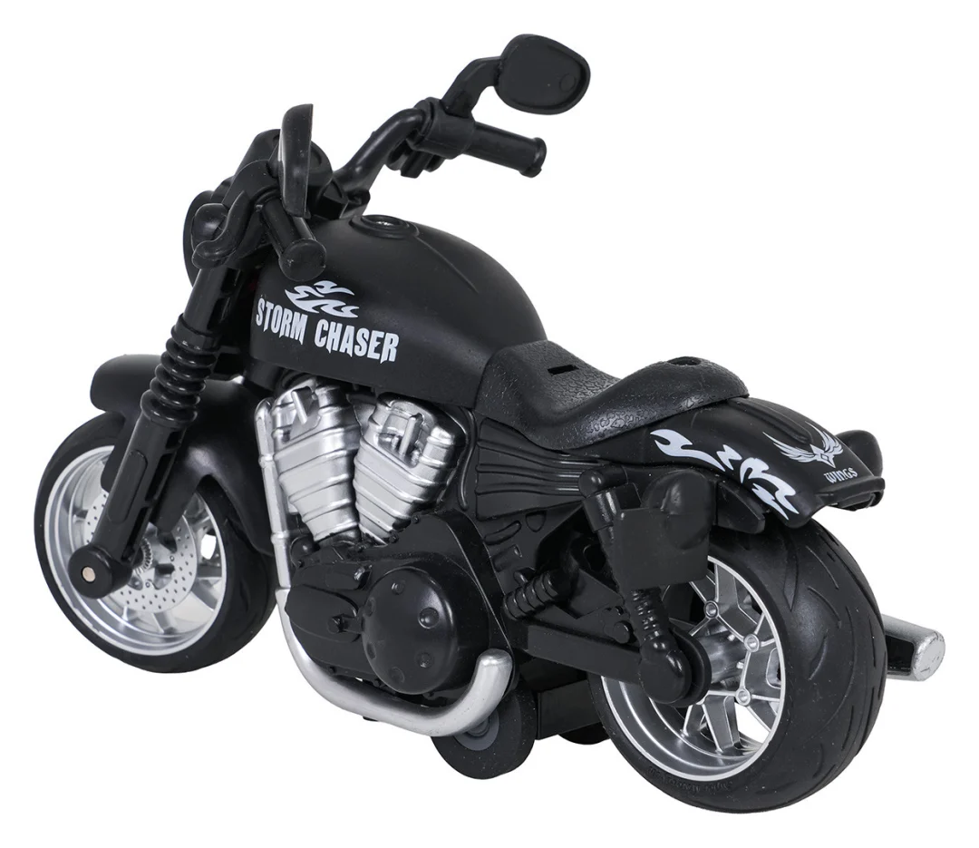 Crni metalni motocikl sa svjetlima i zvukom_4