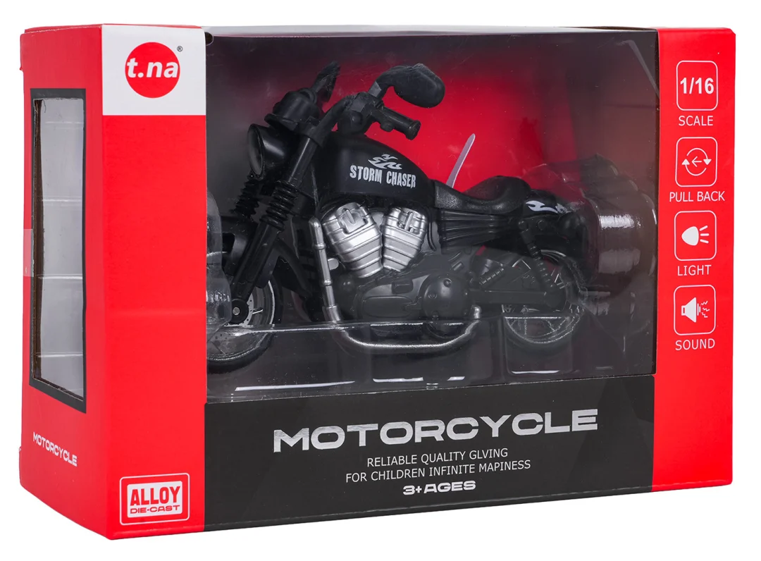 Crni metalni motocikl sa svjetlima i zvukom_6