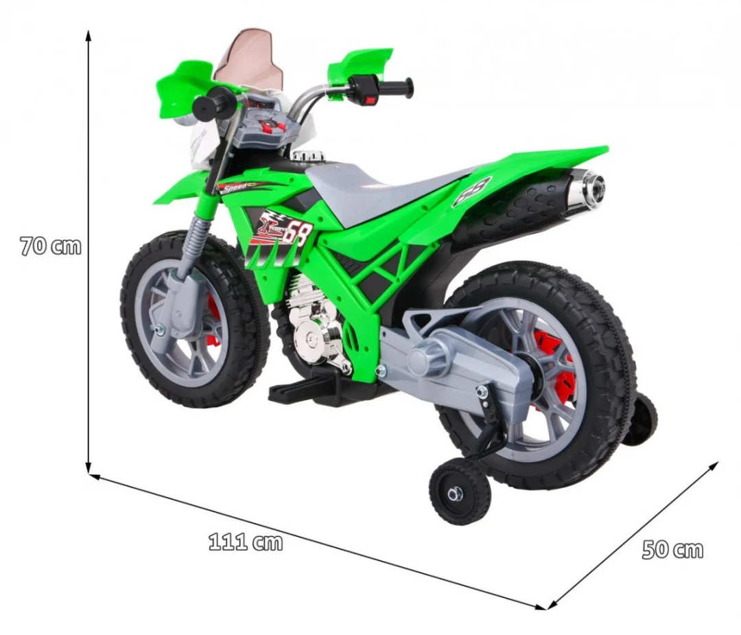 Cross motocikl na akumulator, zeleni motor na akumulator_2