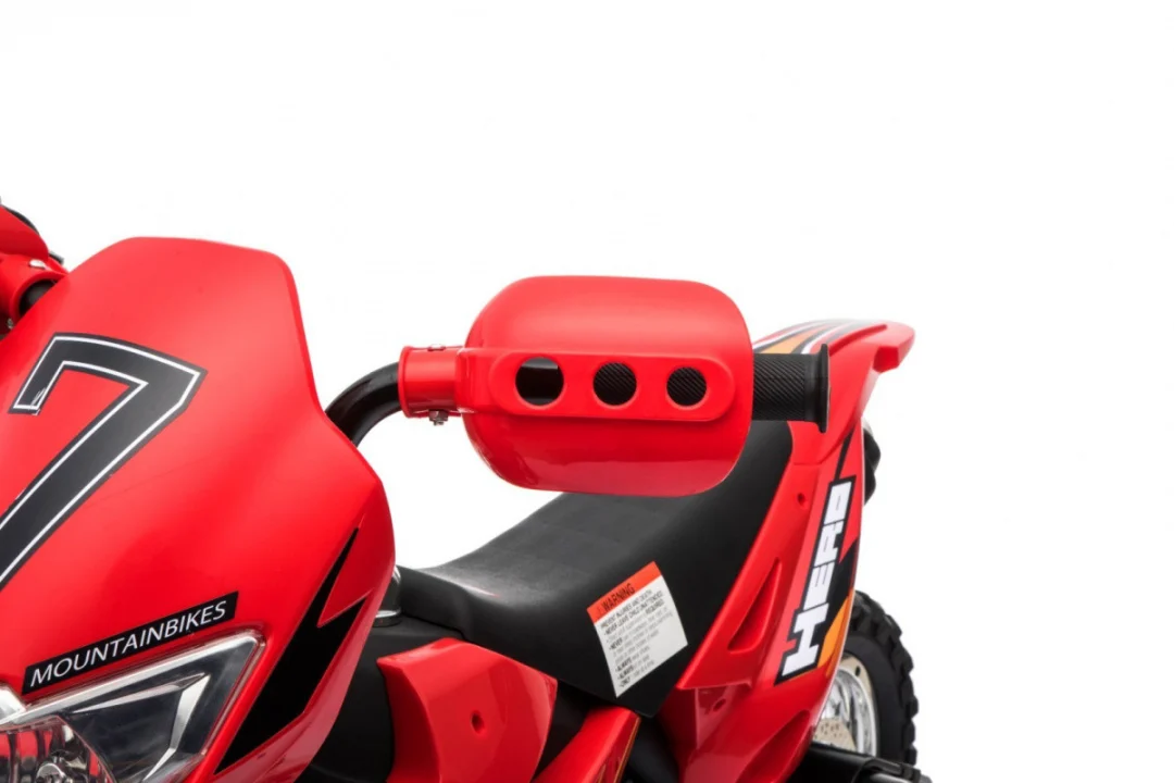 Cross motocikl za djecu na baterije, crveni + pomoćni kotači + LED zvukovi, crvena motor na akumulator_14