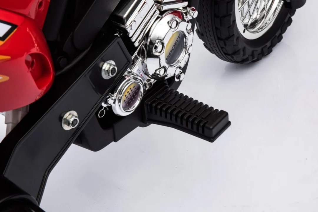 Cross motocikl za djecu na baterije, crveni + pomoćni kotači + LED zvukovi, crvena motor na akumulator_9