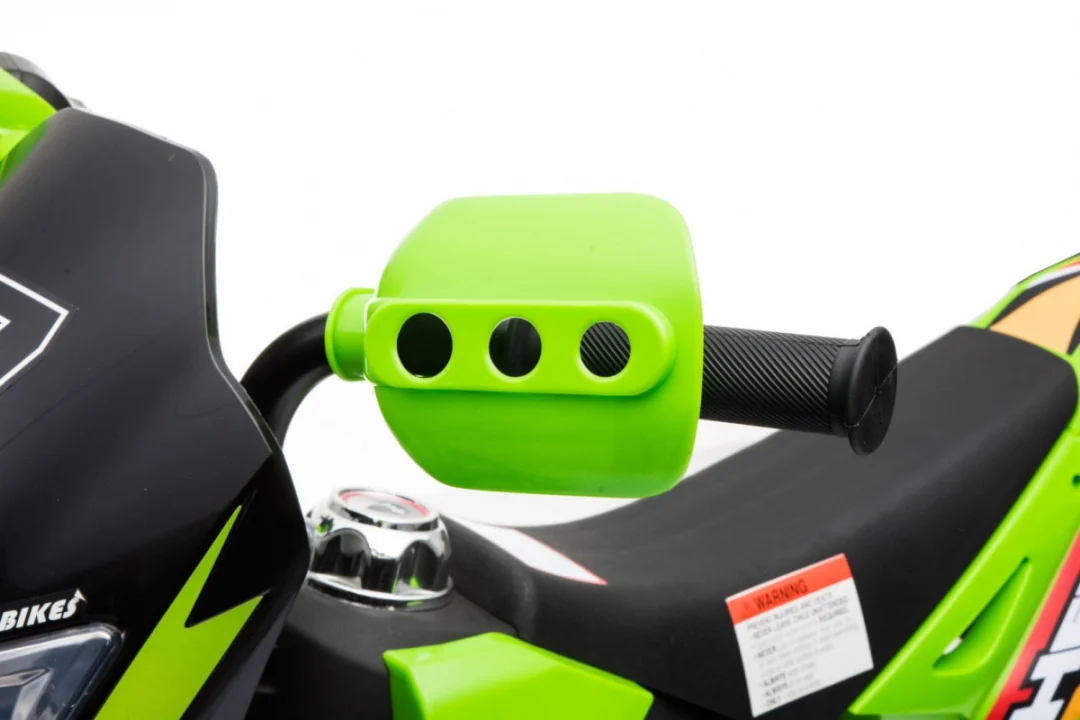 Cross motocikl za djecu na baterije, zelena boja + pomoćni kotači + LED zvukovi motor na akumulator_14